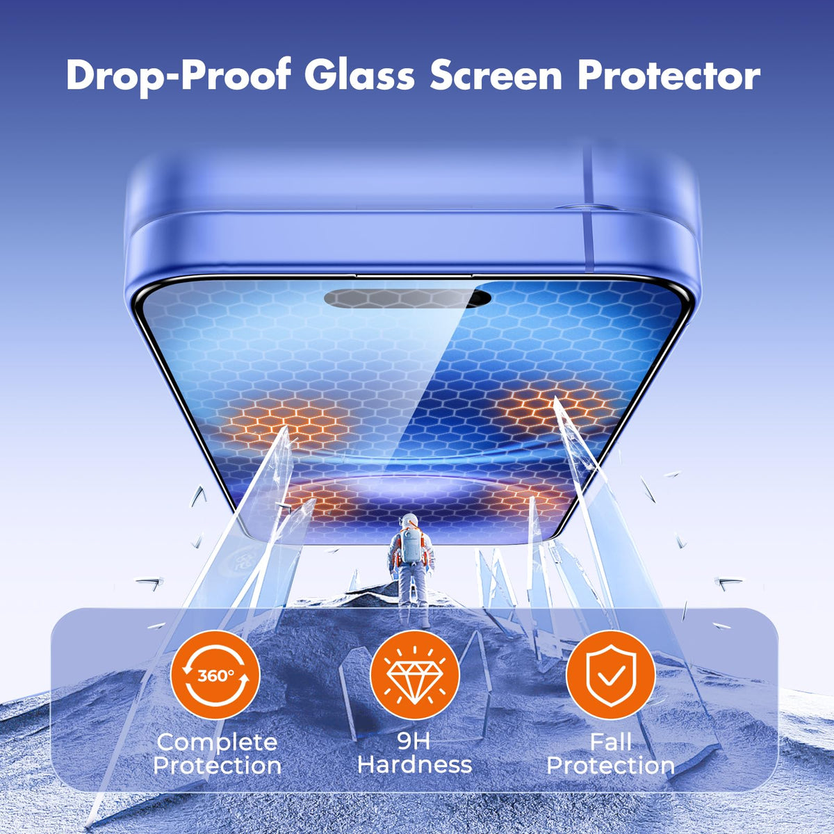 UNBREAKcable 3-Pack Screen Protector for iPhone 16 Pro Max, Full Coverage