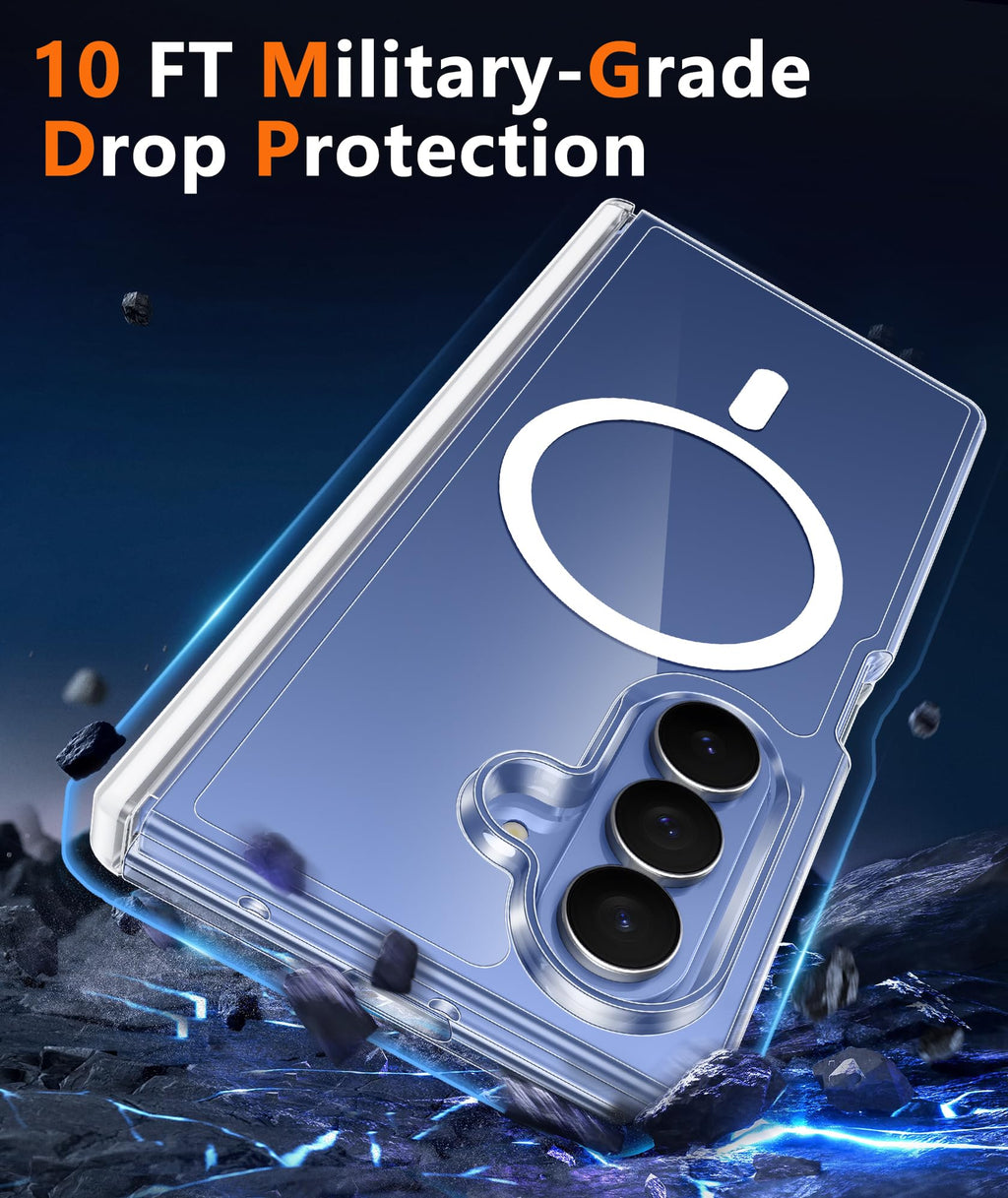 FNTCASE for iPhone 18 Pro Case/17 Pro Case Clear with Screen Protector