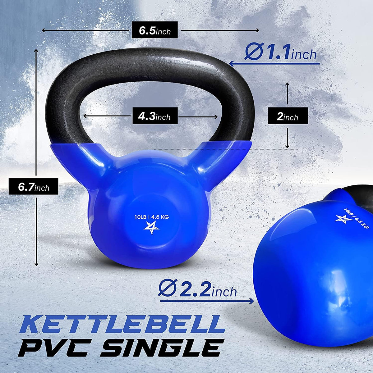 Yes4All Vinyl Kettlebell, 5–100 Lb Strength Training Kettlebell