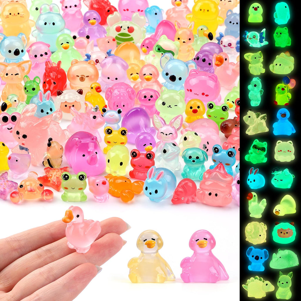 DIYDEC 40PCS Christmas Mini Ducks Figures Toys Miniature Resin Animal Decor