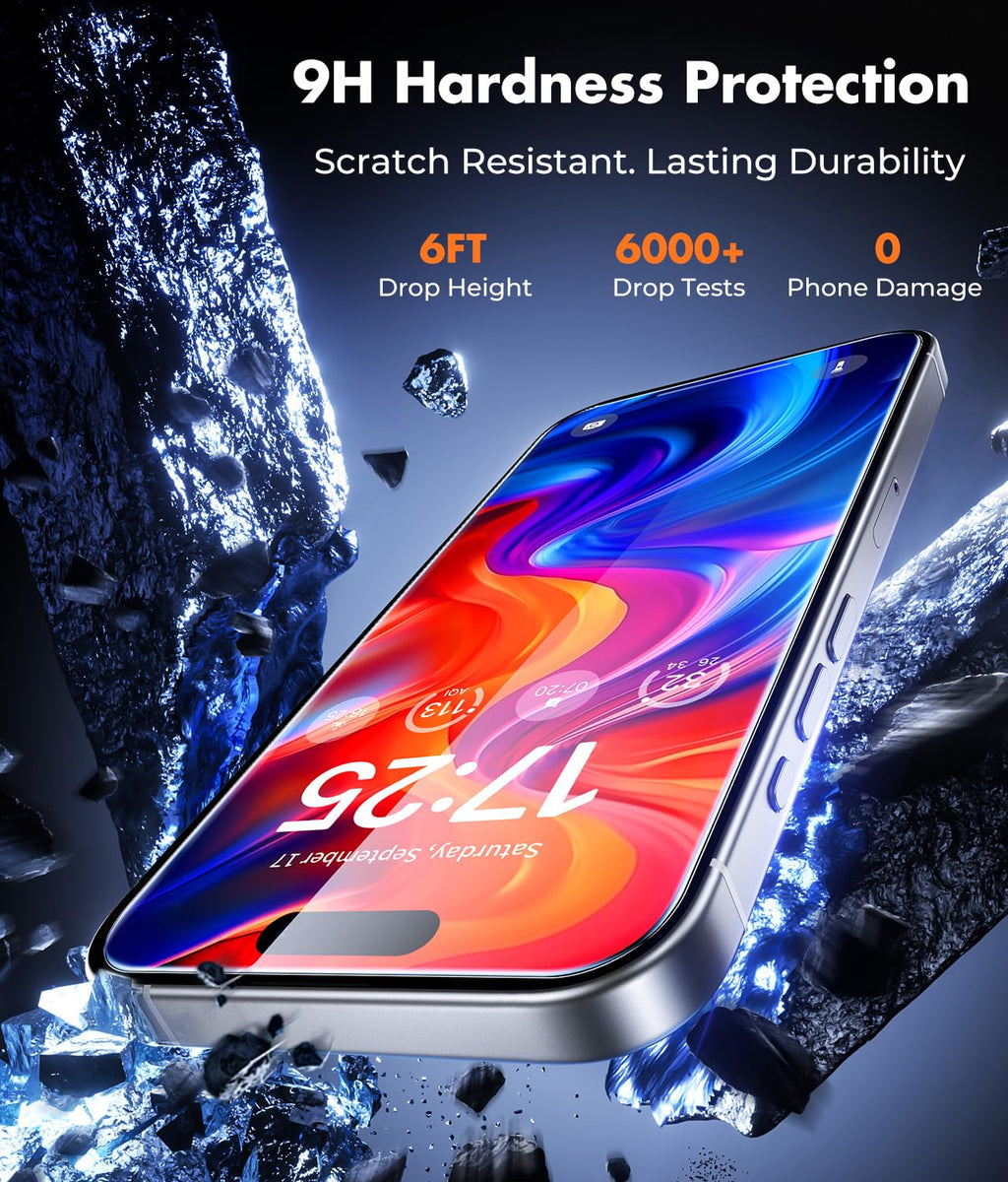 UNBREAKcable 2-Pack Screen Protector for iPhone 17 Pro Tempered Glass