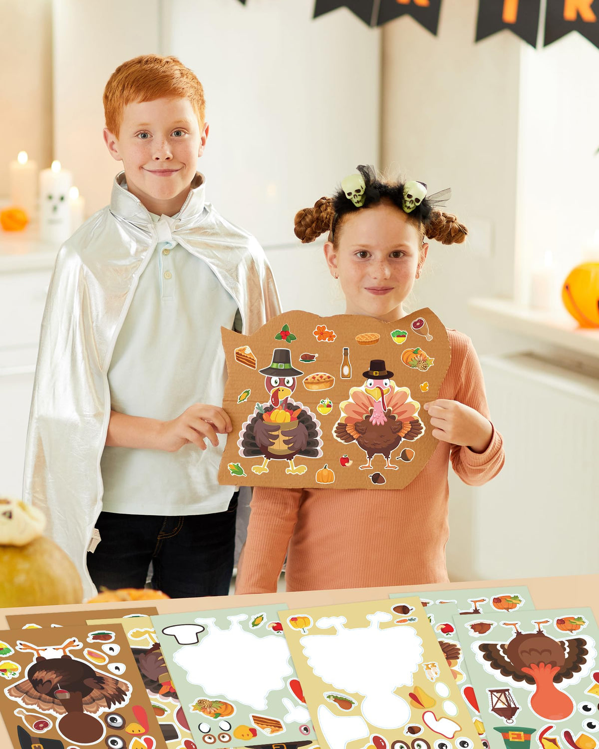 24 Pcs Make Your Own Axolotl Sticker, Party Favors Face Stickers for Kids