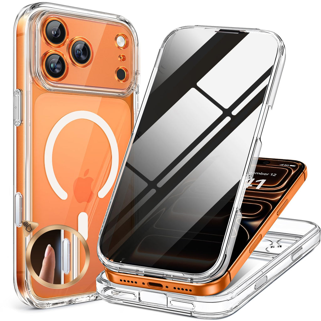 Miracase for iPhone 15 Pro Case 6.1'',with Private Screen Protector,Black