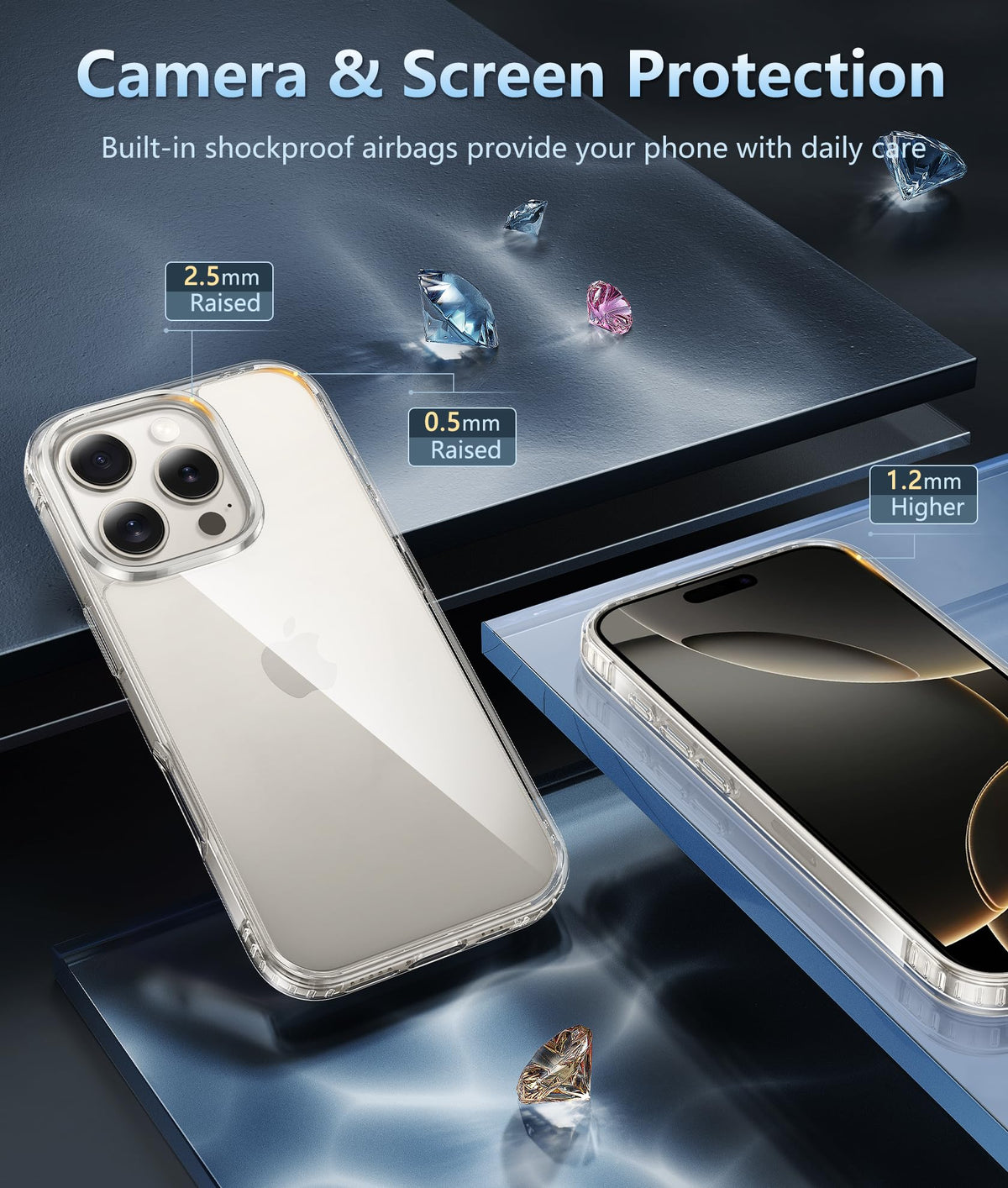 FNTCASE for Moto G-Power-5G-2026/2025 Clear Case with Screen Protector