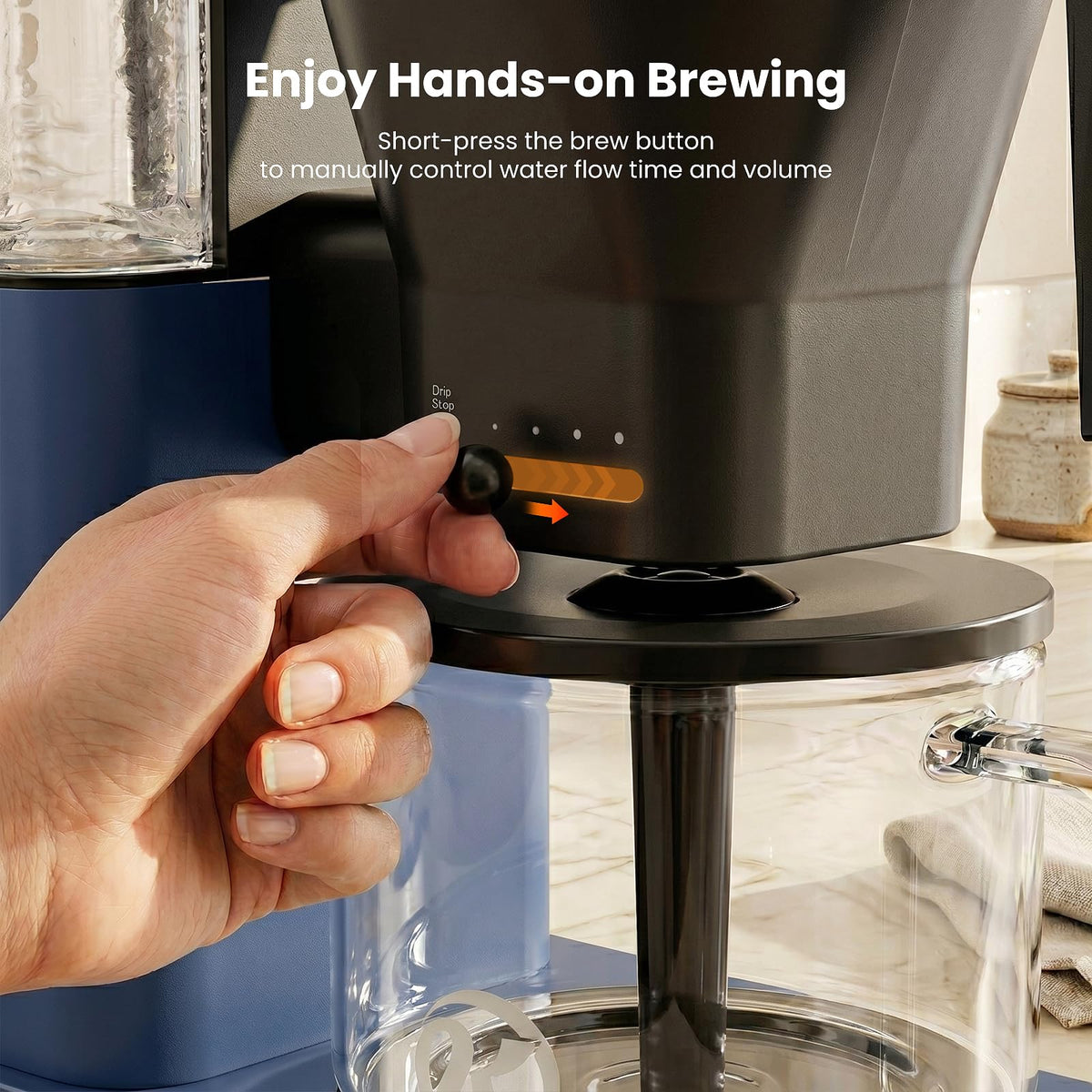 Kismile SCA Certified 8-Cup Coffee Maker, 6-Min Quick Brew, Hot & Cold Brew Coffee Machine, Adjustable Flow Control, Magnetic Anti-Drip, Keep Warm, DIY Manual Mode, Dishwasher Safe, Olive Green
