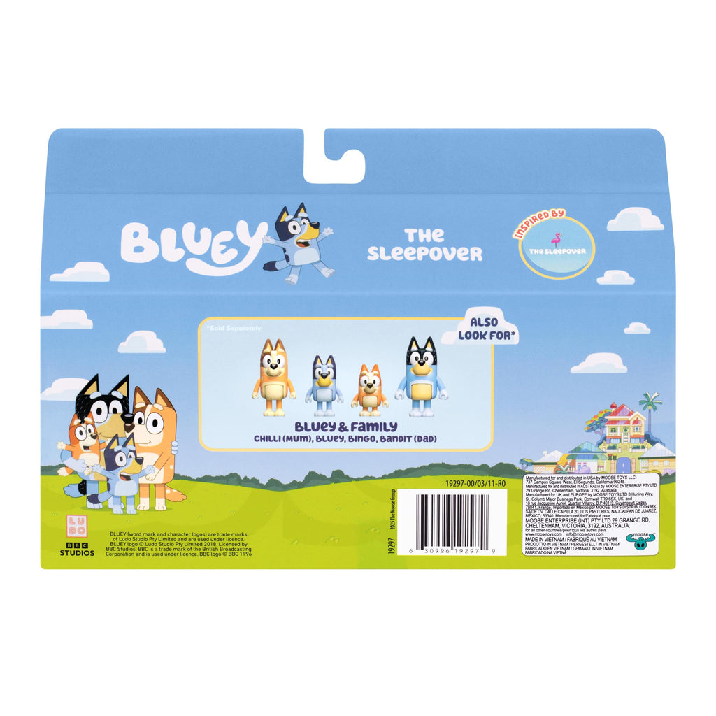 Bluey Family Figure 4-Pack, Poseable Toys with Bingo & Bandit