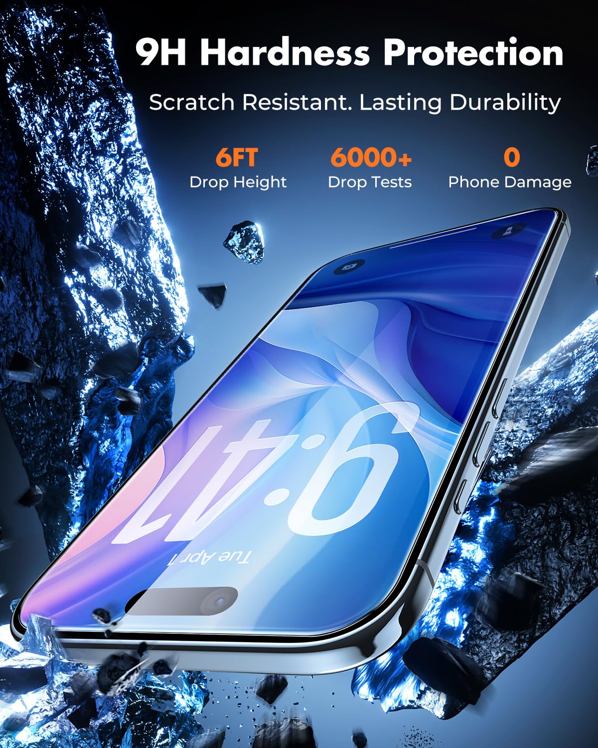 UNBREAKcable 2-Pack Screen Protector for iPhone 17 Pro Tempered Glass