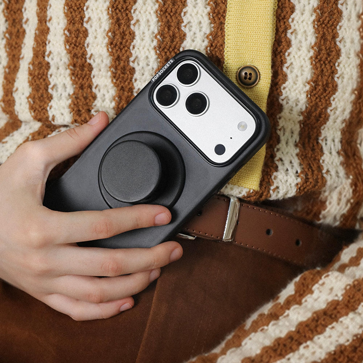 PopSockets Adhesive Phone Grip, Holder- Black
