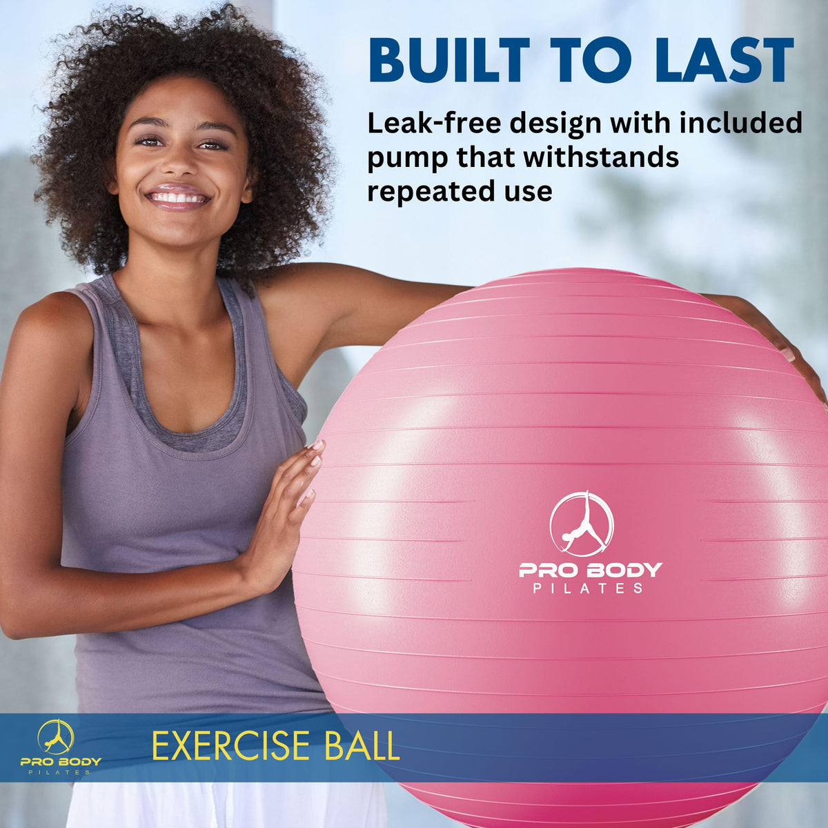 ProBody Pilates Yoga Ball - Gym Grade Exercise Ball