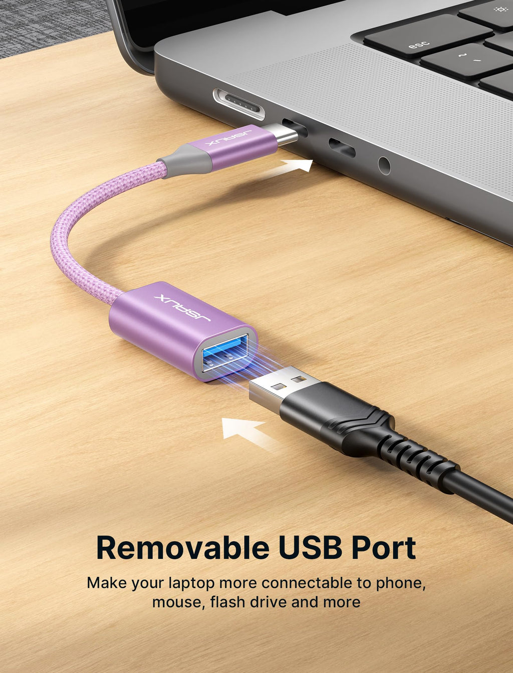 JSAUX USB C to USB 3.0 Adapter [2 Pack], USB C Male to USB Female OTG Cable Adapter Compatible with MacBook Pro/Air, iPhone 18 Pro Max/iPhone Duo‌/Air/17/16/15 Series, Samsung Galaxy S26/S25/S24-Red