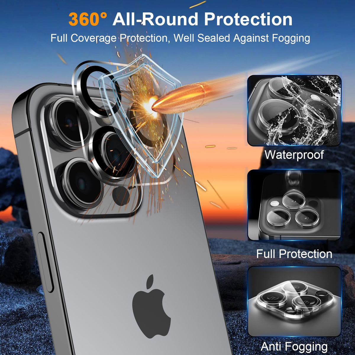 SIBEITU 3+3 Pack Screen Protector + Camera Lens Protector for iPhone 18 Pro