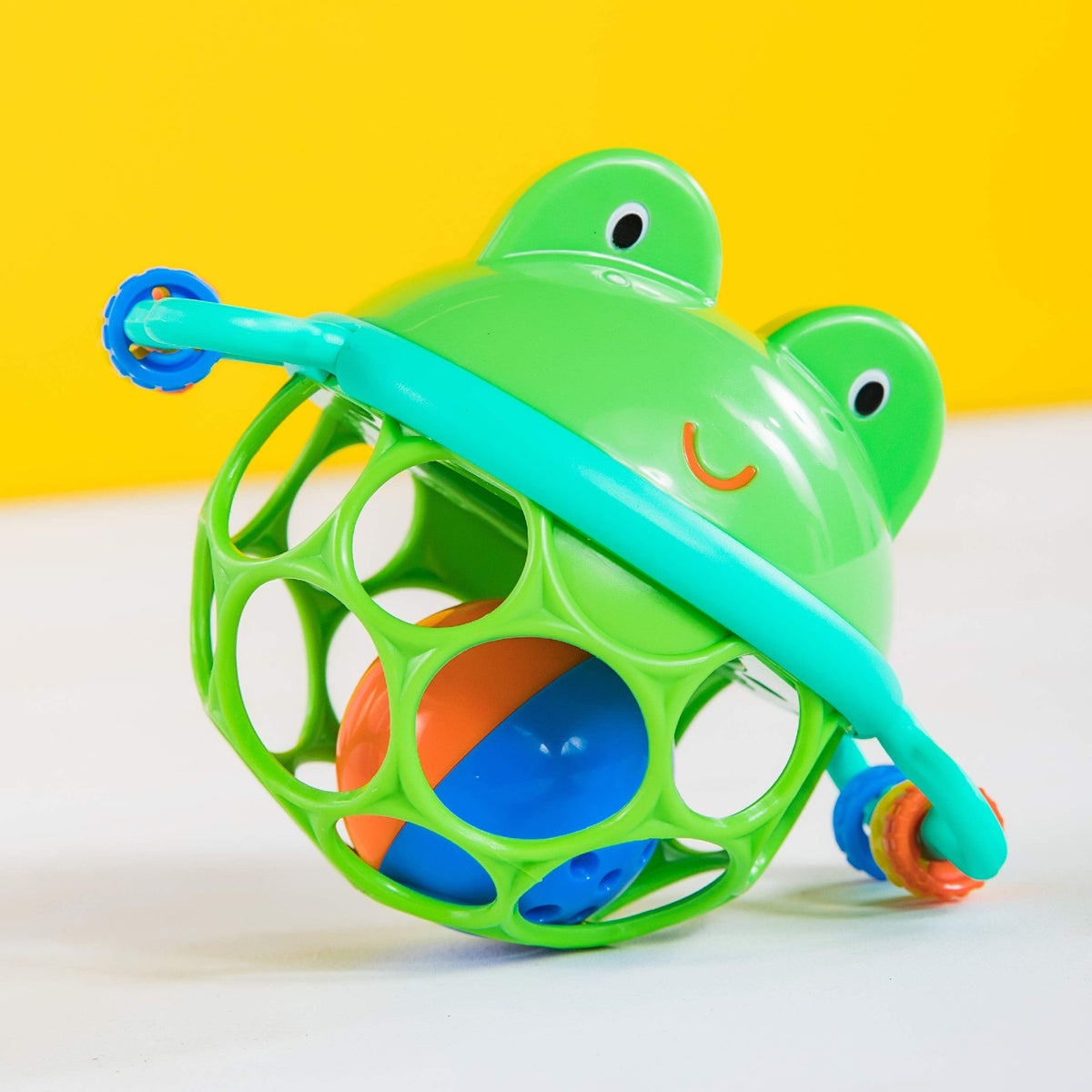 Bright Starts Oball Easy Grasp Classic Ball BPA-Free Infant Toy in Red, Yellow, Green, Blue, Age Newborn and up, 4 Inches