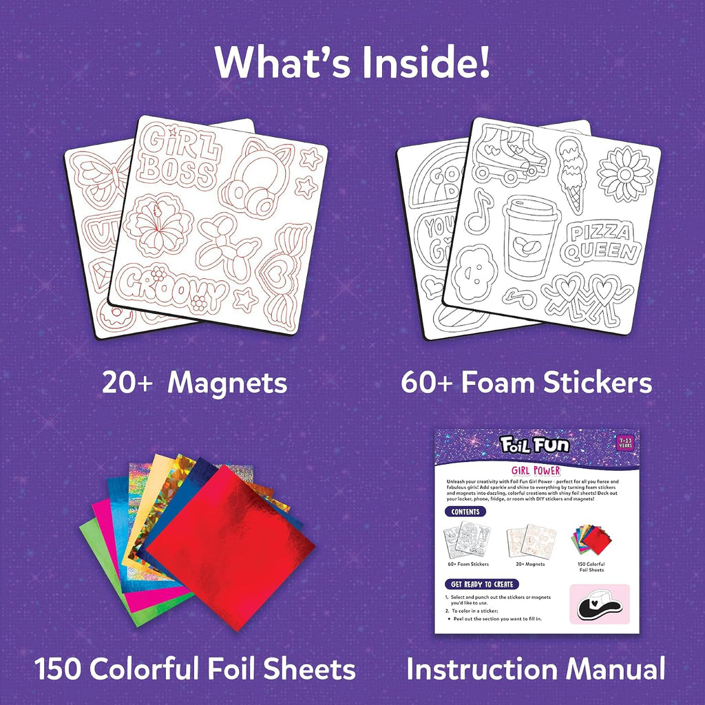Skillmatics Foil Fun Girl Power, Foil Art & Craft Activity, Gift for Tweens