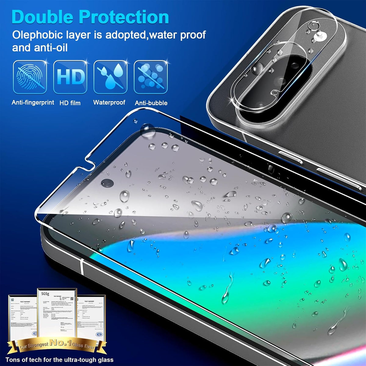 letosan 3 Pack for Google Pixel 11 Pro Screen Protector Tempered Glass + 3 Pack Camera Lens Protector, Military Grade Shatterproof, 9H Hardness, Fingerprint Unlock,Case Friendly 6.3 Inch