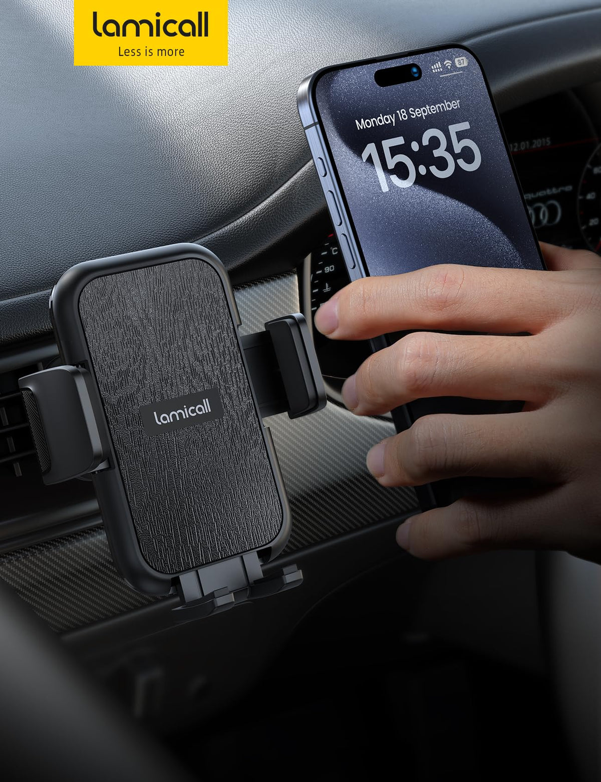 Lamicall 2026 Wider Clamp & Metal Hook Car Phone Holder Vent Accessories