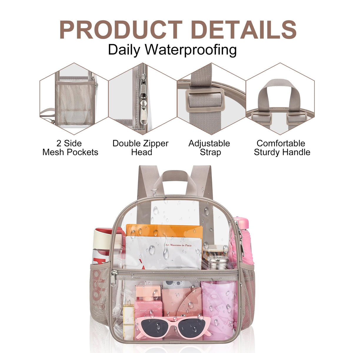 Oraben Clear Backpack for Stadium Events Sports Fan Backpack Stadium Bag