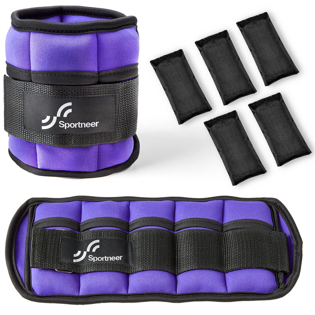 Sportneer Adjustable Ankle Weights, 2-10 lb per Pair, Removable Weights