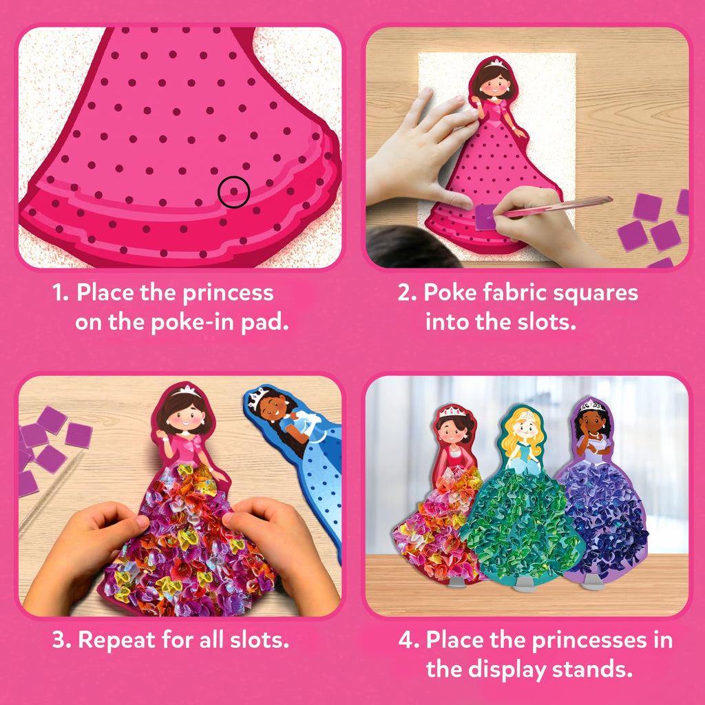 Skillmatics Poke-in Art – Disney Princesses, Wood Craft Kit, Gift for Kids