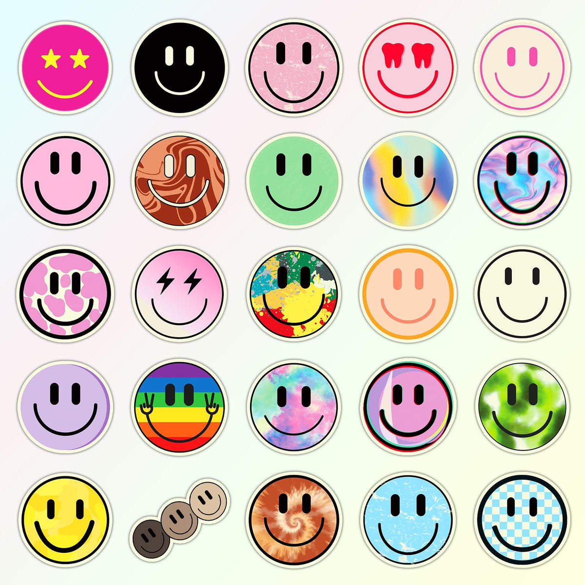 100PCS Smile Neon Stickers