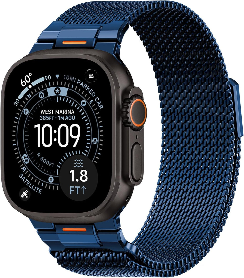 BXUXOHS Milanese Loop for Apple Watch Ultra 4/3/2 Band 49mm 44/45/46mm Men