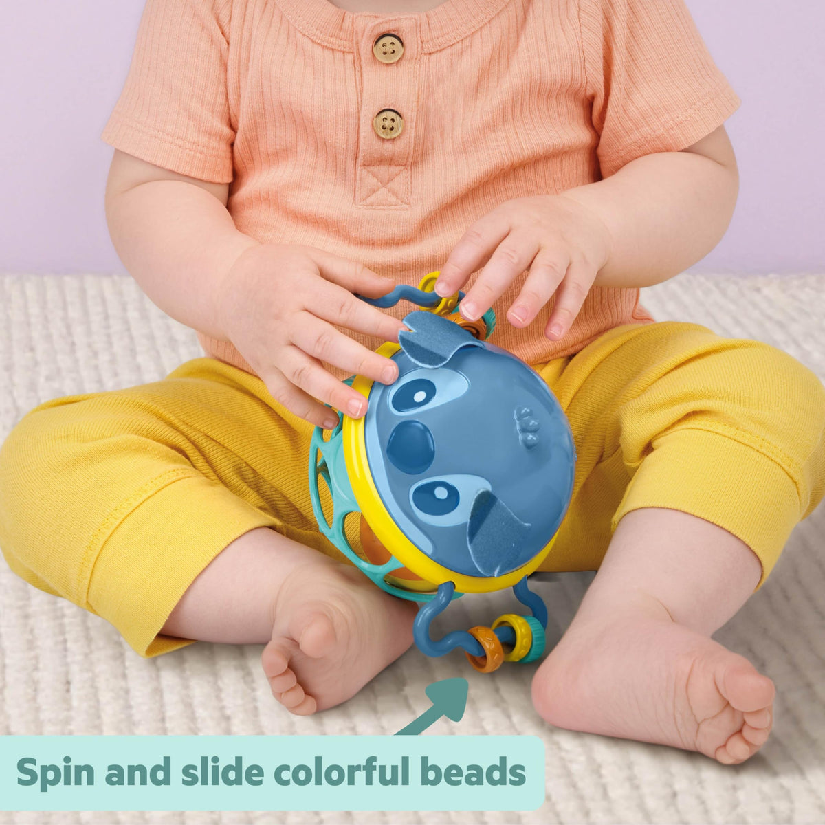 Bright Starts Oball Easy Grasp Classic Ball BPA-Free Infant Toy in Red, Yellow, Green, Blue, Age Newborn and up, 4 Inches
