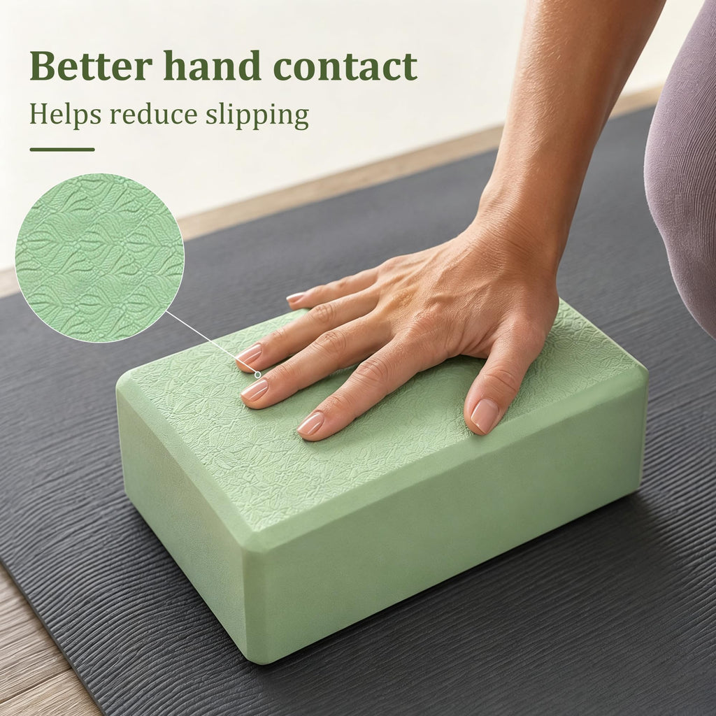 Yoga Blocks 2 Pack with Supportive Non-Slip Foam for Yoga Pilate Stretching