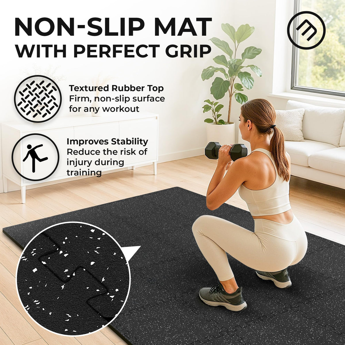 bemaxx Gym Mats Set - EVA Interlocking Foam Floor Tiles Workout Mat Puzzle