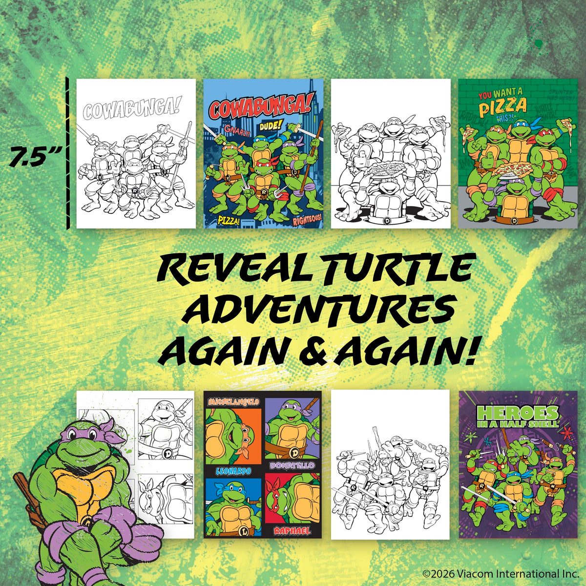 Horizon Group USA Bluey Aqua Art - Reusable Water Reveal Activity Pages With Water Pen for No-Mess Drawing and Coloring