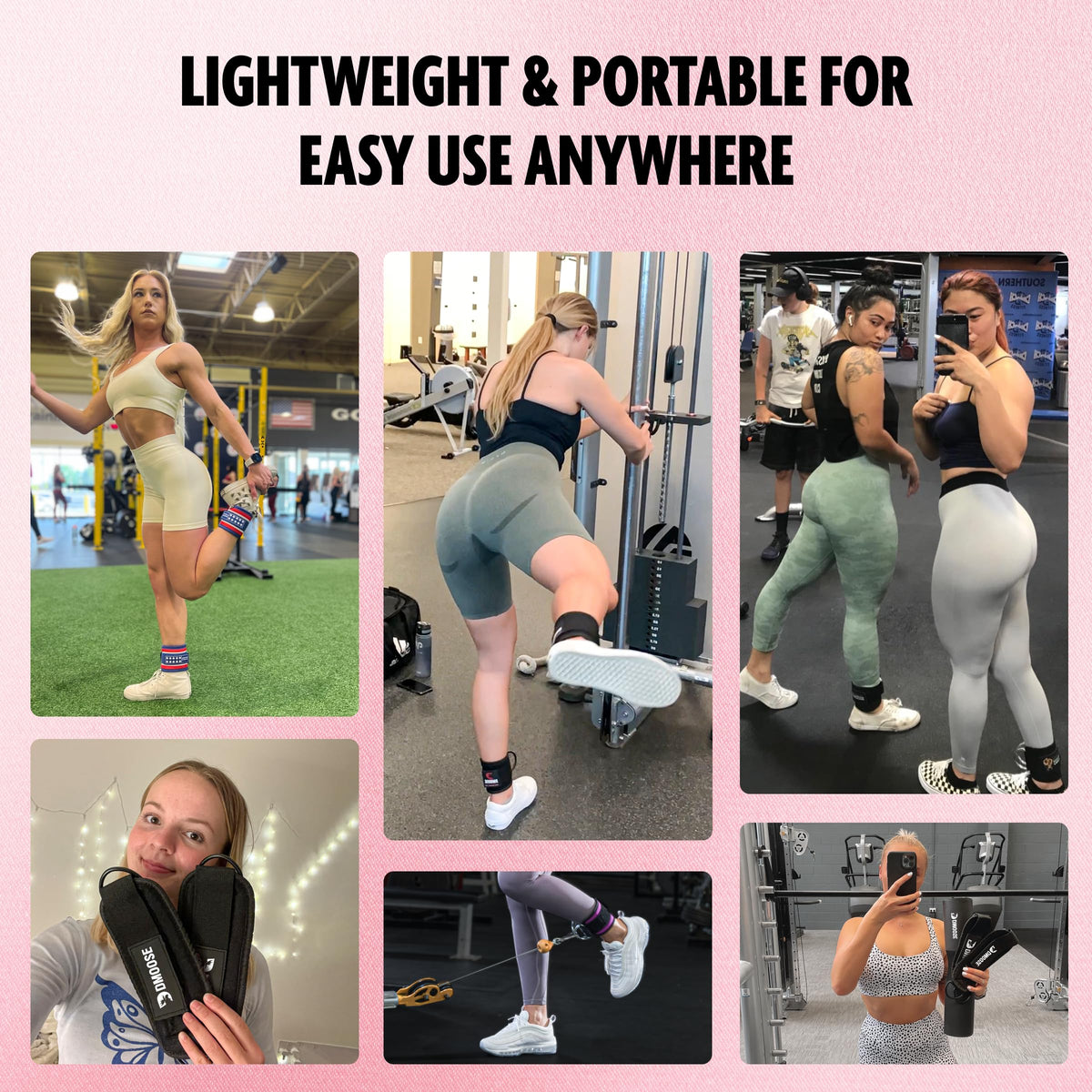 DMoose Ankle Strap for Cable Machine - One Size Fit with Premium Padding, Workout Kickback Ankle Cuffs, Ankle Bands for Working Out, Booty Workouts, Leg Extension, Hip Abductors & Lower Body Exercises