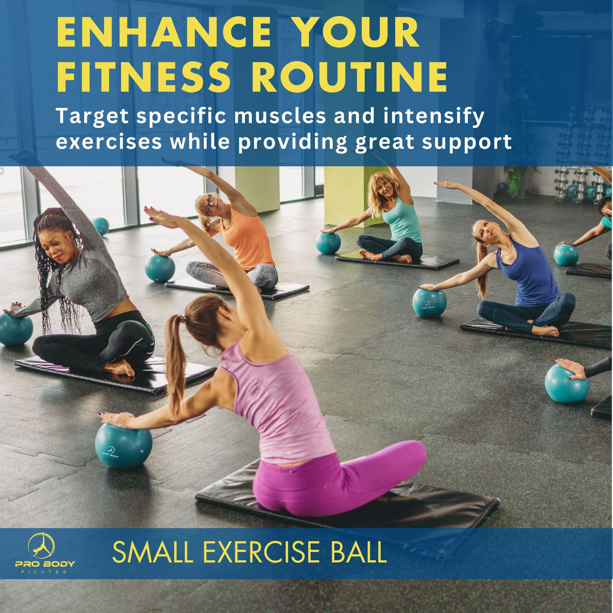 ProBody Pilates Ball Small — 9 Inch Small Exercise Ball