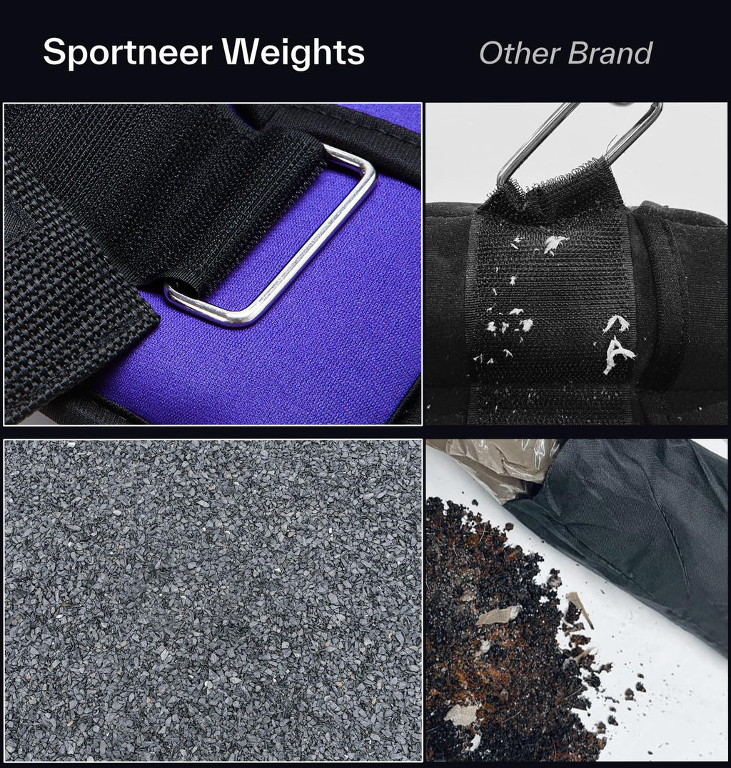 Sportneer Adjustable Ankle Weights, 2-10 lb per Pair, Removable Weights