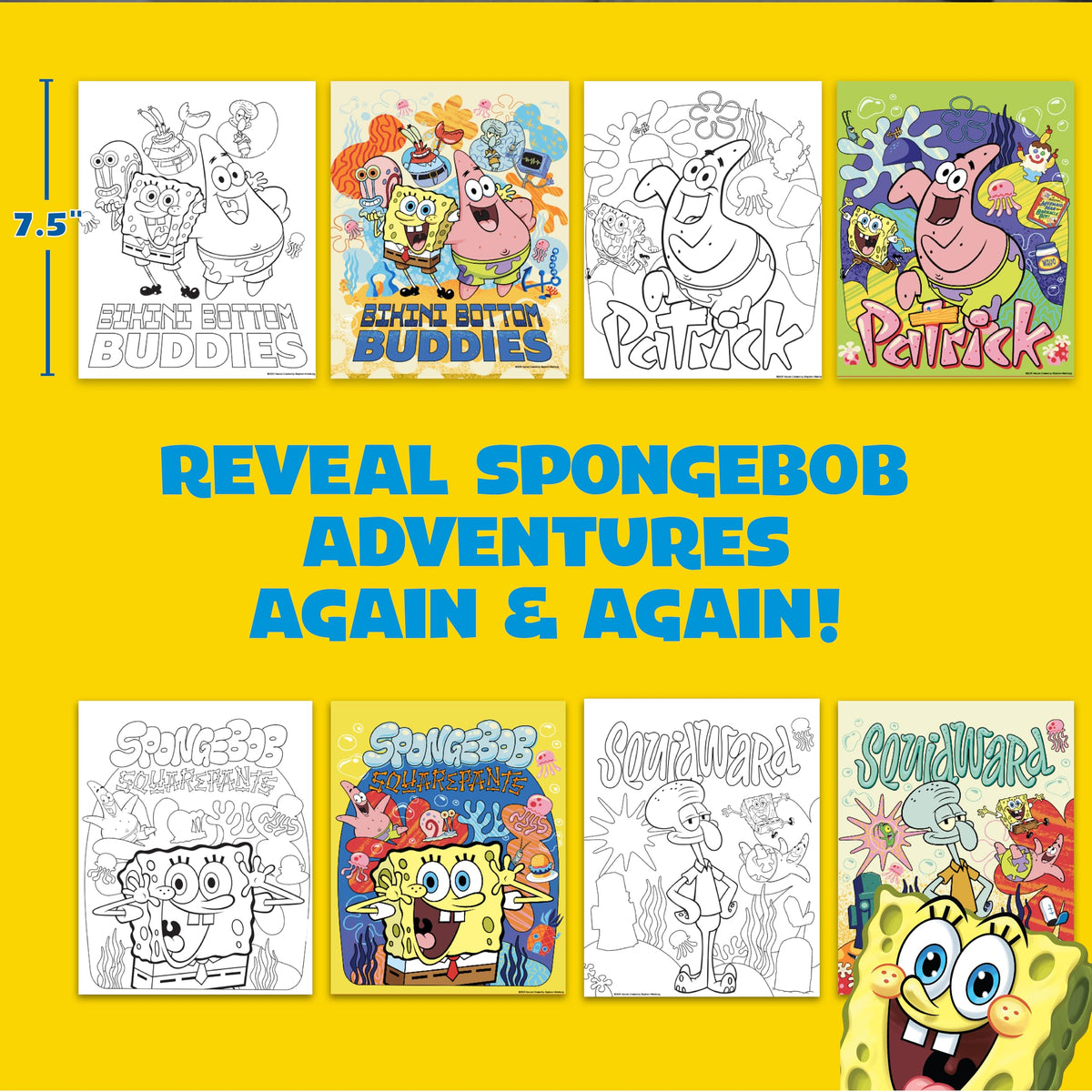 Horizon Group USA Bluey Aqua Art - Reusable Water Reveal Activity Pages With Water Pen for No-Mess Drawing and Coloring