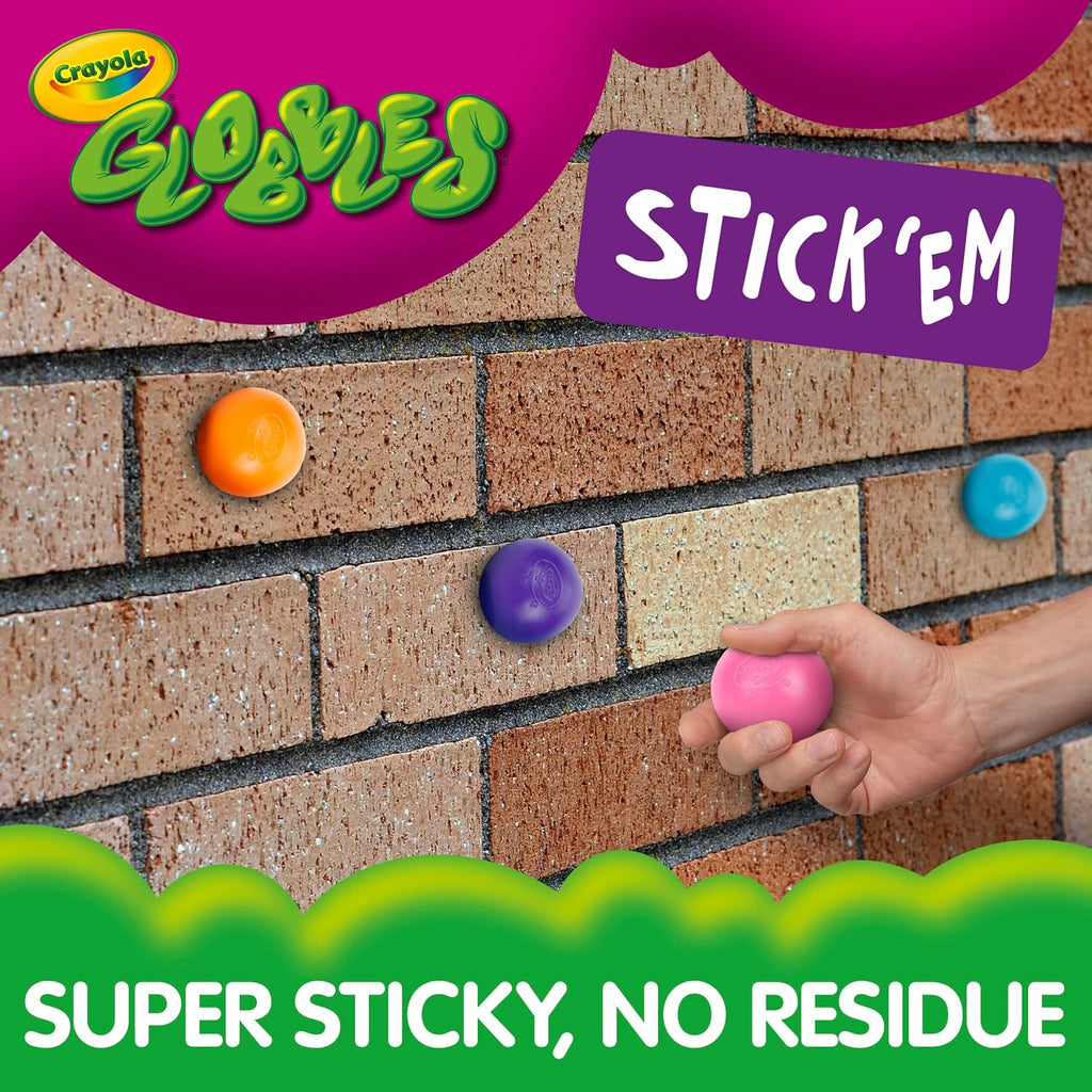 Crayola Globbles Fidget Toy (6ct), Sticky Stress Ball for Adults & Kids, Squishy Balls, Calming Sensory Gifts for Stress Relief