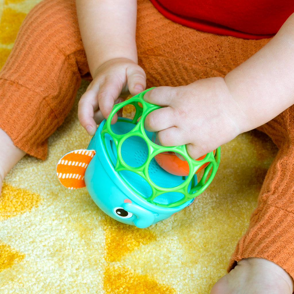 Bright Starts Oball Easy Grasp Classic Ball BPA-Free Infant Toy in Red, Yellow, Green, Blue, Age Newborn and up, 4 Inches