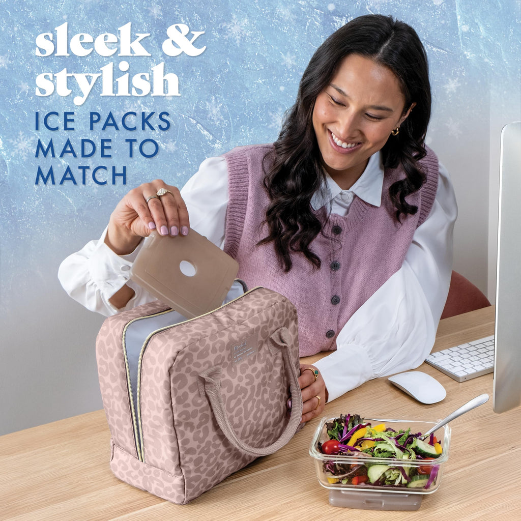 Cool Coolers by Fit & Fresh Slim Ice Packs, Quick Freeze Reusable Ice Packs for Lunch Boxes & Coolers, Long-Lasting, Space Saving Lunch Ice Packs, Blue, 4Pk