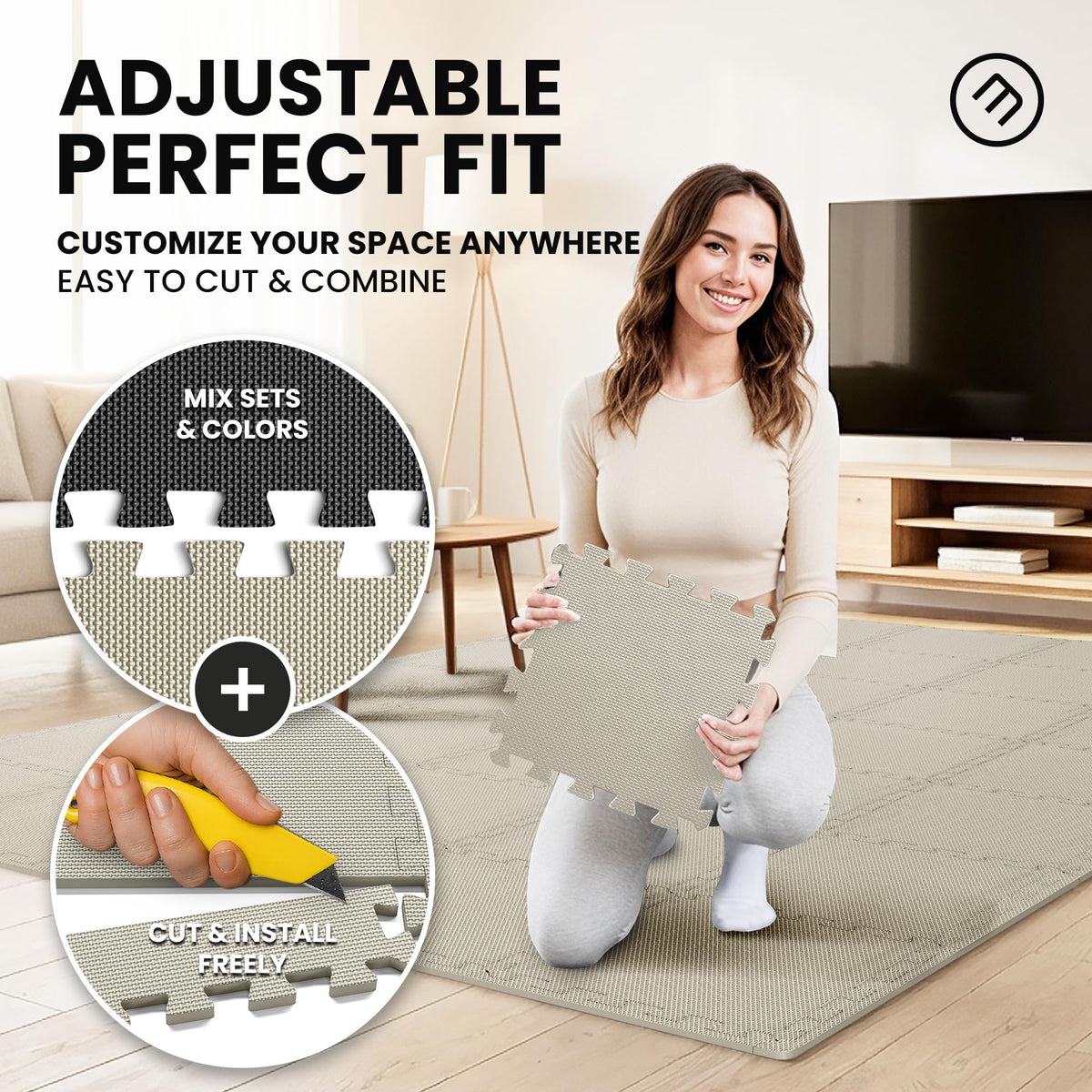 bemaxx Gym Mats Set - EVA Interlocking Foam Floor Tiles Workout Mat Puzzle