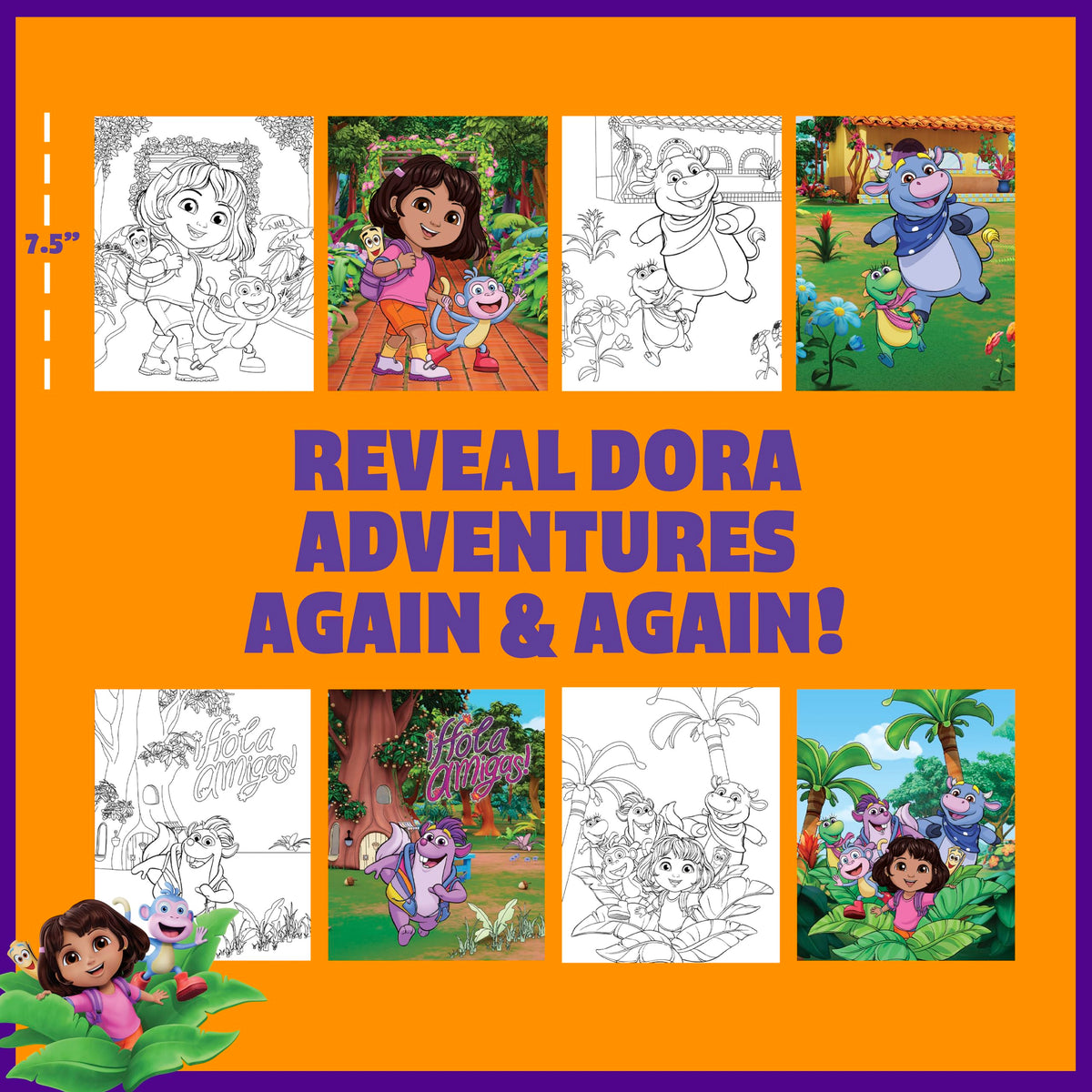 Horizon Group USA Bluey Aqua Art - Reusable Water Reveal Activity Pages With Water Pen for No-Mess Drawing and Coloring