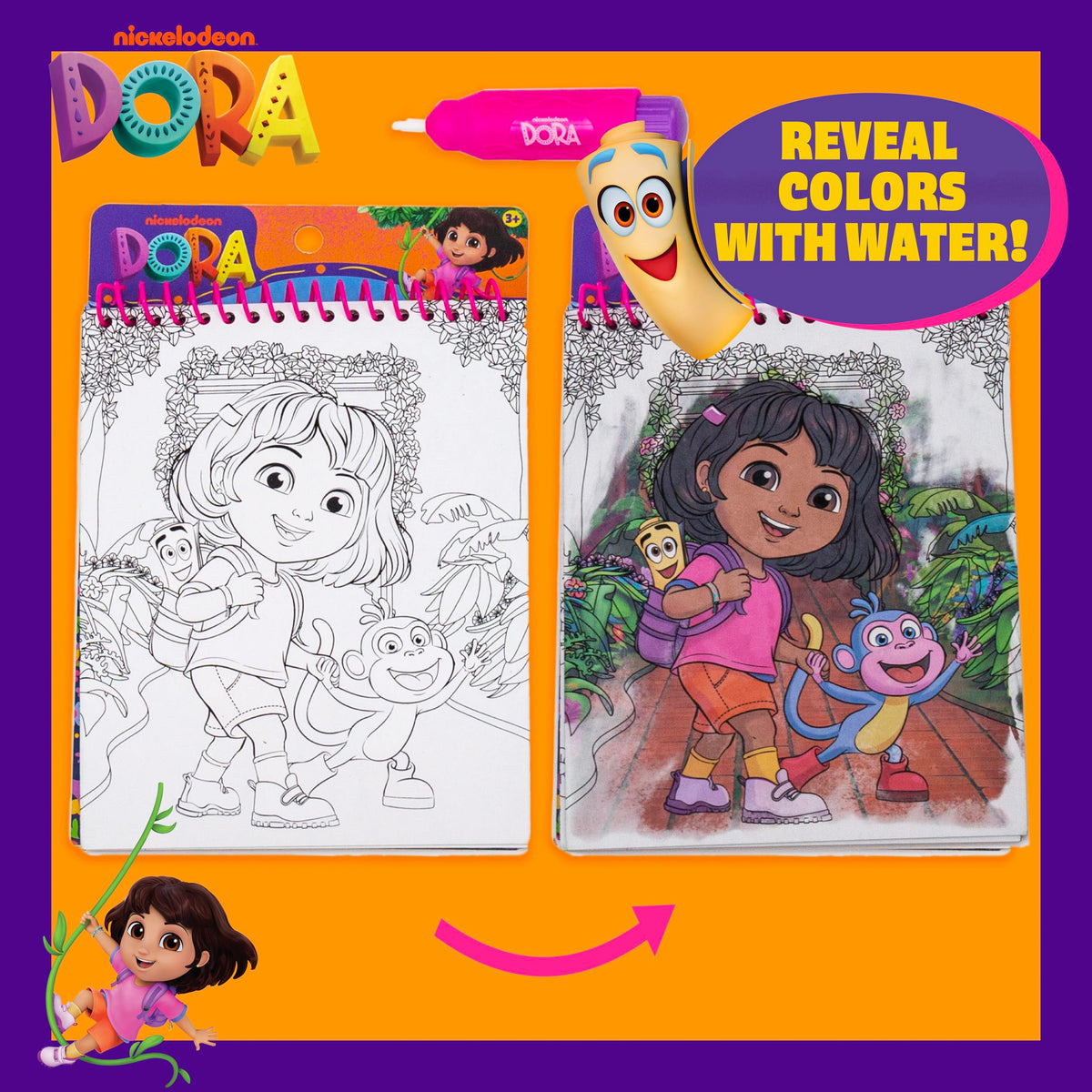 Horizon Group USA Bluey Aqua Art - Reusable Water Reveal Activity Pages With Water Pen for No-Mess Drawing and Coloring