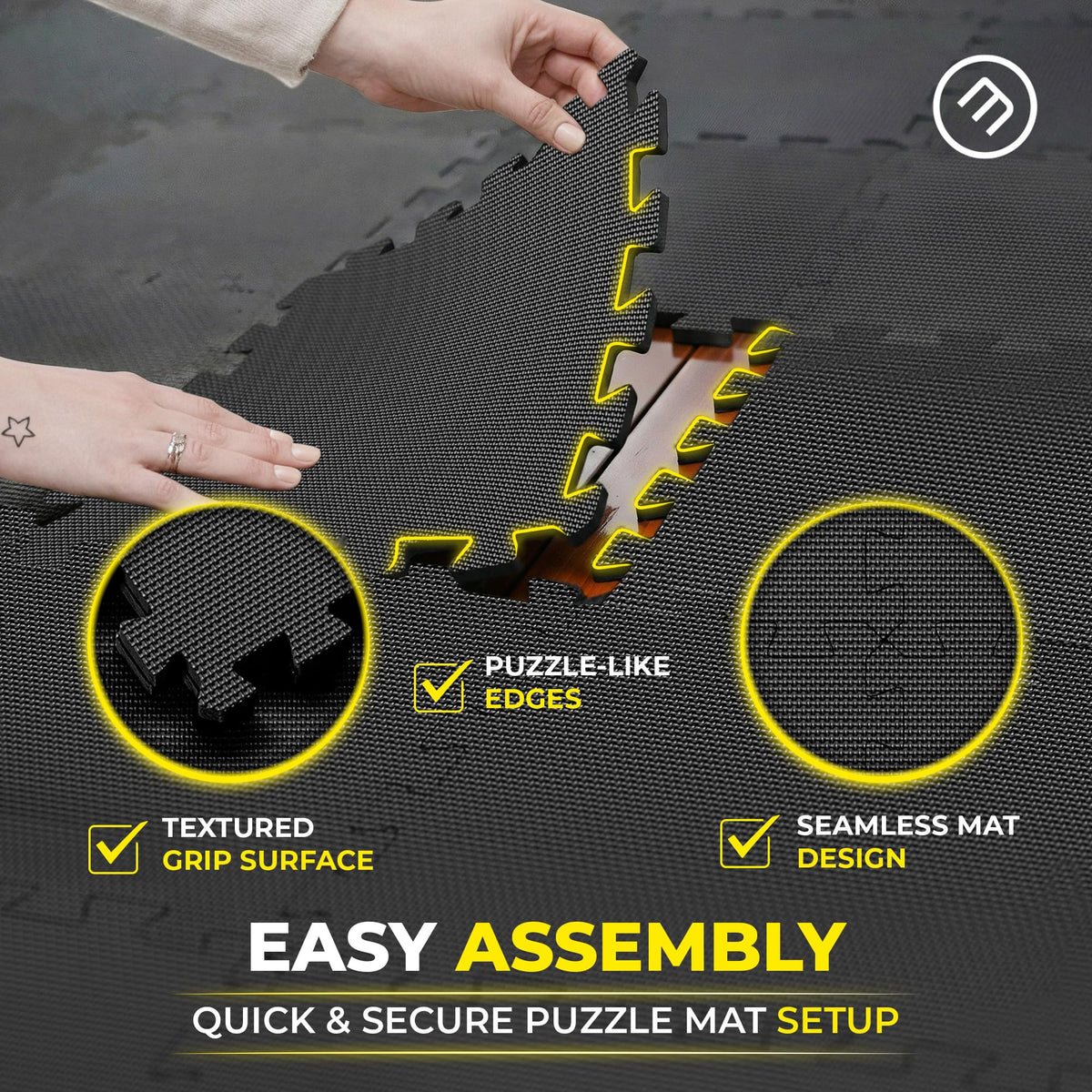 bemaxx Gym Mats Set - EVA Interlocking Foam Floor Tiles Workout Mat Puzzle