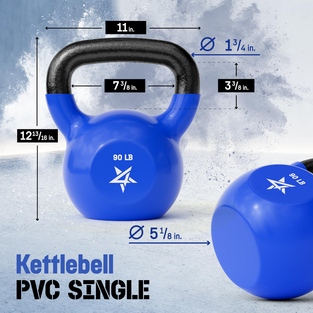 Yes4All Vinyl Kettlebell, 5–100 Lb Strength Training Kettlebell