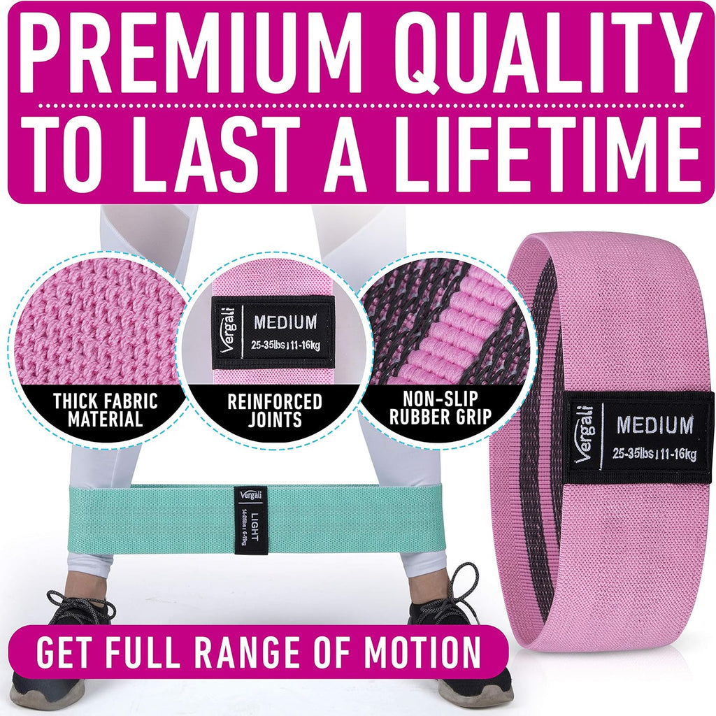 Resistance Bands for Working Out with Workout Bands Guide. 4 Booty Bands for Women Men Fabric Elastic Bands for Exercise Bands Resistance Bands for Legs Bands for Working Out Hip Thigh Glute Bands Set