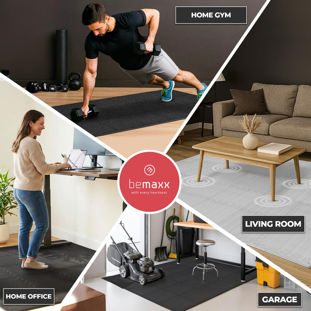 bemaxx Gym Mats Set - EVA Interlocking Foam Floor Tiles Workout Mat Puzzle