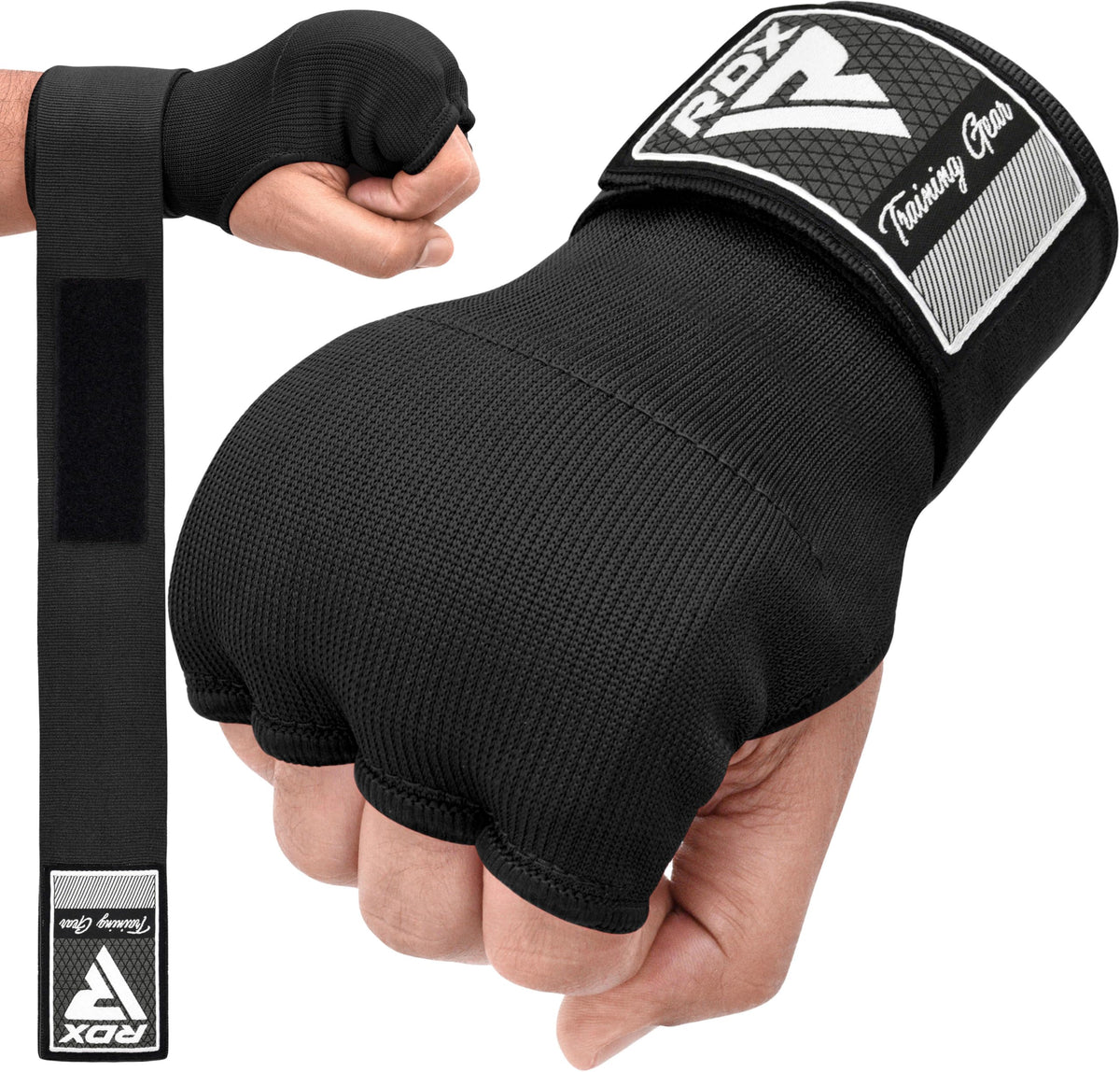 RDX Gel Boxing Hand Wraps Inner Gloves Men Women, Quick 100cm Long Wrist Straps, Elasticated Padded Fist Under Mitts Protection, Muay Thai MMA Kickboxing Martial Arts