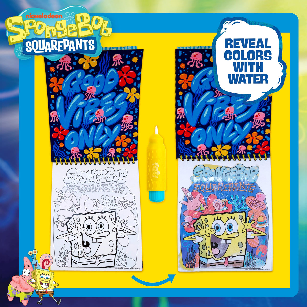 Horizon Group USA Bluey Aqua Art - Reusable Water Reveal Activity Pages With Water Pen for No-Mess Drawing and Coloring